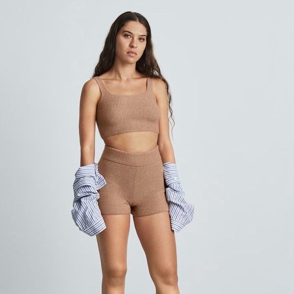 Everlane The Cozy-Stretch Tank In Camel - Picture 4 of 8